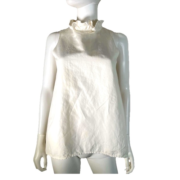 Tyler Boe Tops - Tyler Boe Claudette Bow Tie Back Ruffle Sleeveless Top Off White Blouse Sz XS

M